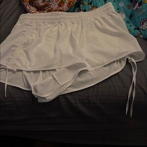 White offline side ties Athletic Shorts